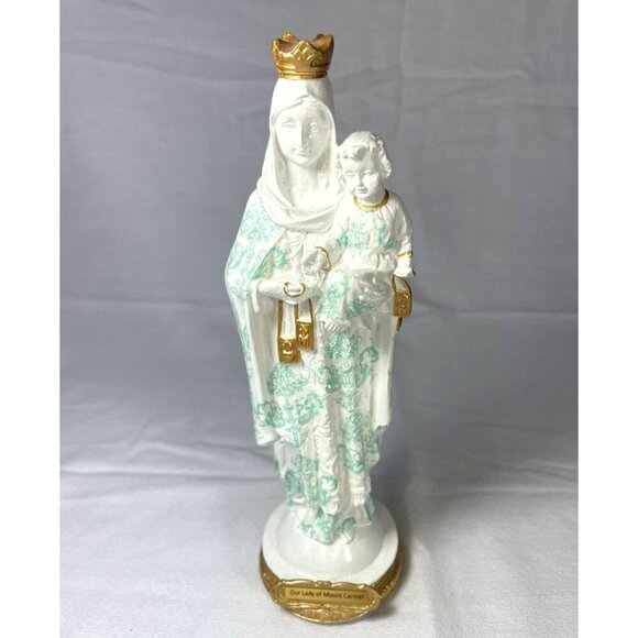 Our Lady of Mount Carmel Statue of Mary and Baby Jesus Made in Columbia 8.5" - Picture 1 of 7